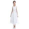 thumbnail image 1 of TiaoBug Flower Girl Sequined Lace Dress Sleeveless Wedding Bridesmaid Gowns Pageant Party Wear White 16, 1 of 4