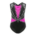 thumbnail image 1 of TiaoBug Sparkly Gymnastics Leotard for Girls Kids Shiny Rhinestone Sleeveless Crisscross Back Ballet Dance Top Hot Pink 10, 1 of 5