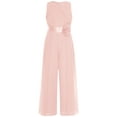 thumbnail image 1 of TiaoBug Teens Girls Chiffon Overlay Dressy Jumpsuit Sleeveless Ruffled Princess Pageant Wide Leg Pants Romper Pink 14, 1 of 5