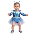thumbnail image 1 of TiaoBug Toddler Baby Girls Alien Outfit Metallic Bodysuit Long Sleeve Tutu Dress with Headband Blue 12-18M, 1 of 7