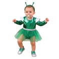 thumbnail image 1 of TiaoBug Toddler Baby Girls Alien Outfit Metallic Bodysuit Long Sleeve Tutu Dress with Headband Green 9-12M, 1 of 7