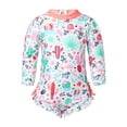 thumbnail image 1 of TiaoBug Toddler Infant Girls Floral Printed Zipper Back Ruffles Monikini Swimsuit Romper Bathing Suit Sunsuit, 1 of 7