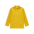 thumbnail image 1 of TiaoBug Toddler Kids Girls Winter Long Sleeve Undershirt Basic Solid Color Casual Thermal Underwear Top Yellow 9-10, 1 of 7