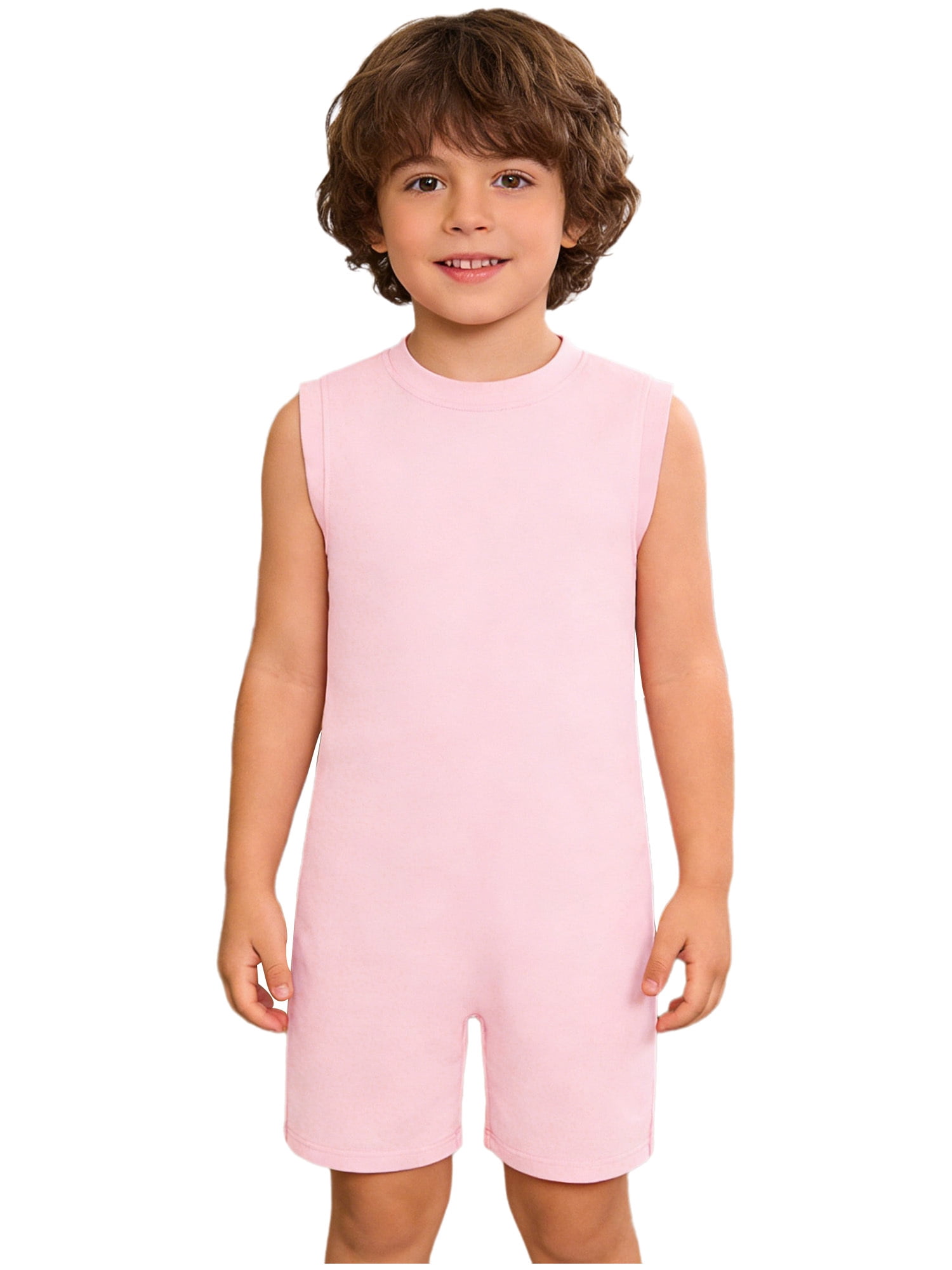 TiaoBug Unisex Kids Back Zip Sleeveless Anti-Strip Jumpsuit with