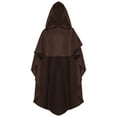 thumbnail image 1 of TiaoBug Unisex Kids Hooded Capes High-Low Long Cloak with Hood for Halloween Party Dress Up Coffee L/成人S, 1 of 5