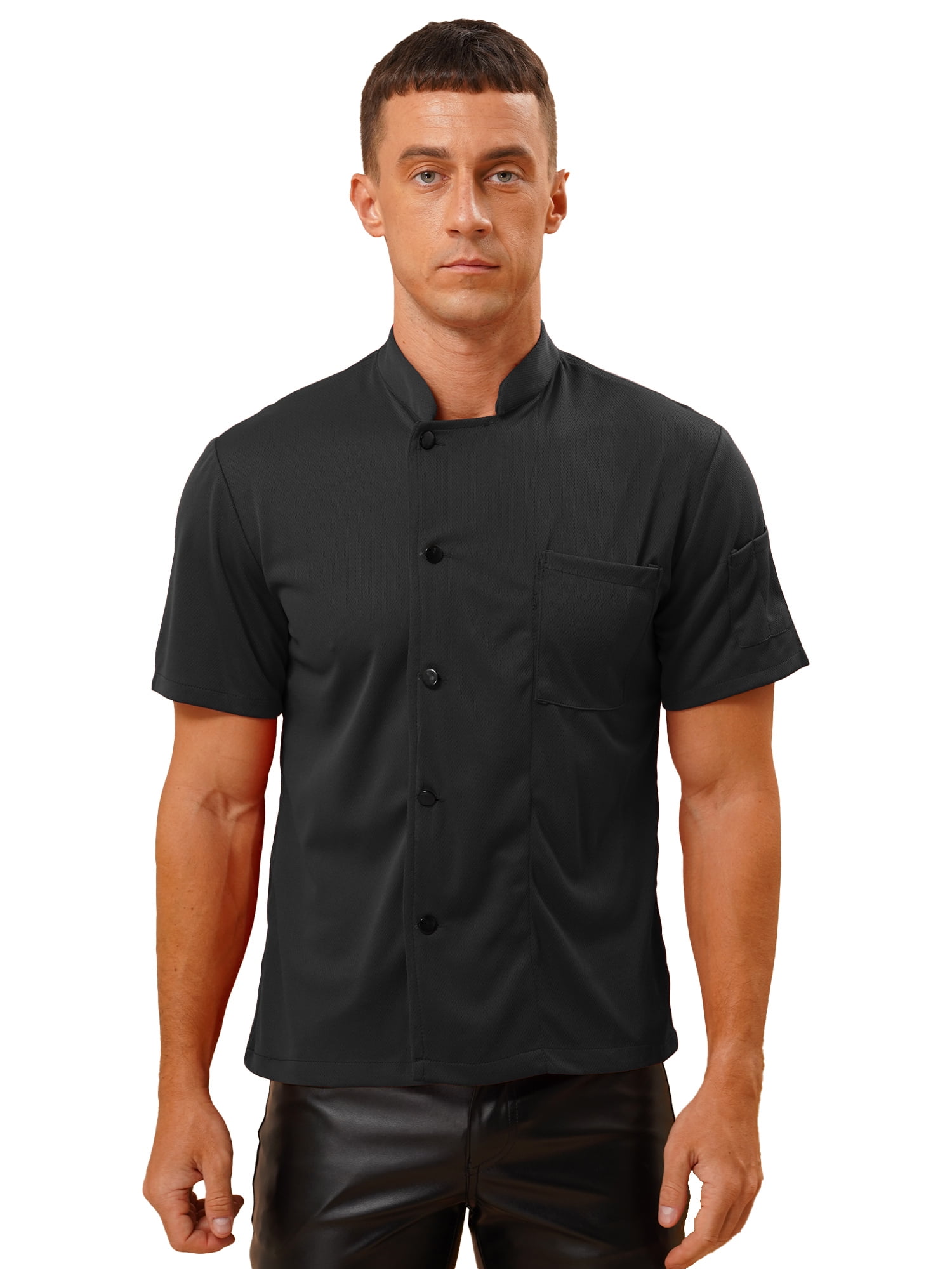 TiaoBug Unisex Men Women Short Sleeve Mesh Chef Jacket Cooking Chef