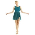 thumbnail image 1 of TiaoBug Women Chiffon Lyrical Contemporary Dance Dress High Low Ballet Dance Leotard, 1 of 5