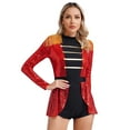 thumbnail image 1 of TiaoBug Women Circus Ringleader Cosplay Costume Skirted Jumpsuit Bodysuit Halloween Carnival Outfit Red M, 1 of 7