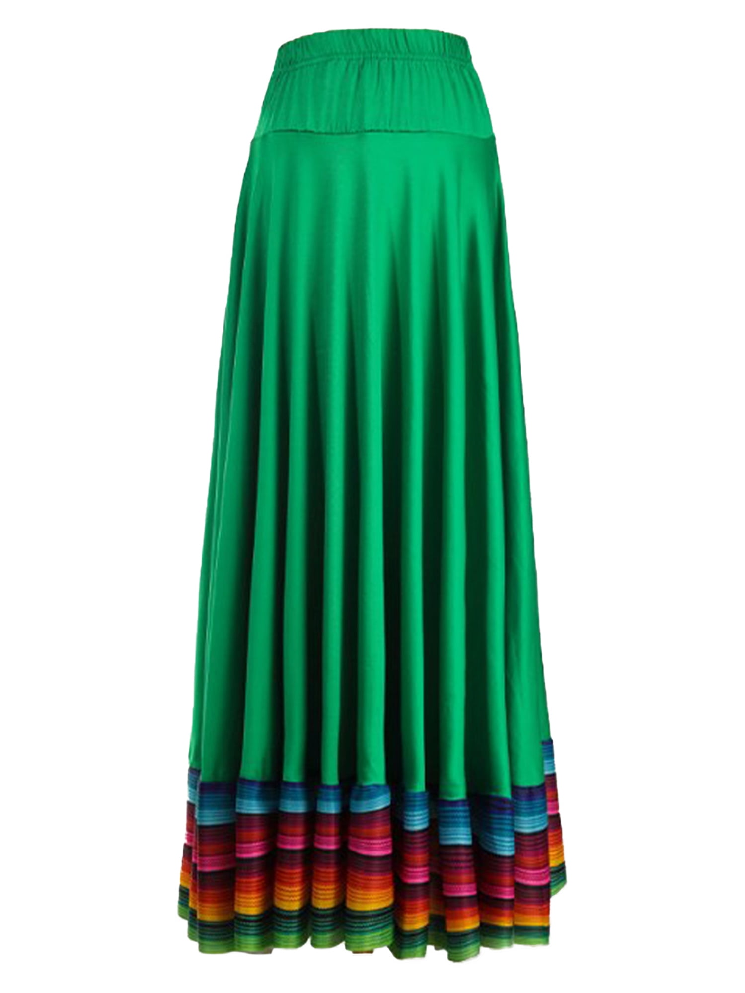 TiaoBug Women Flamenco Skirt Folklorico Ballroom Dance Skirts Spanish