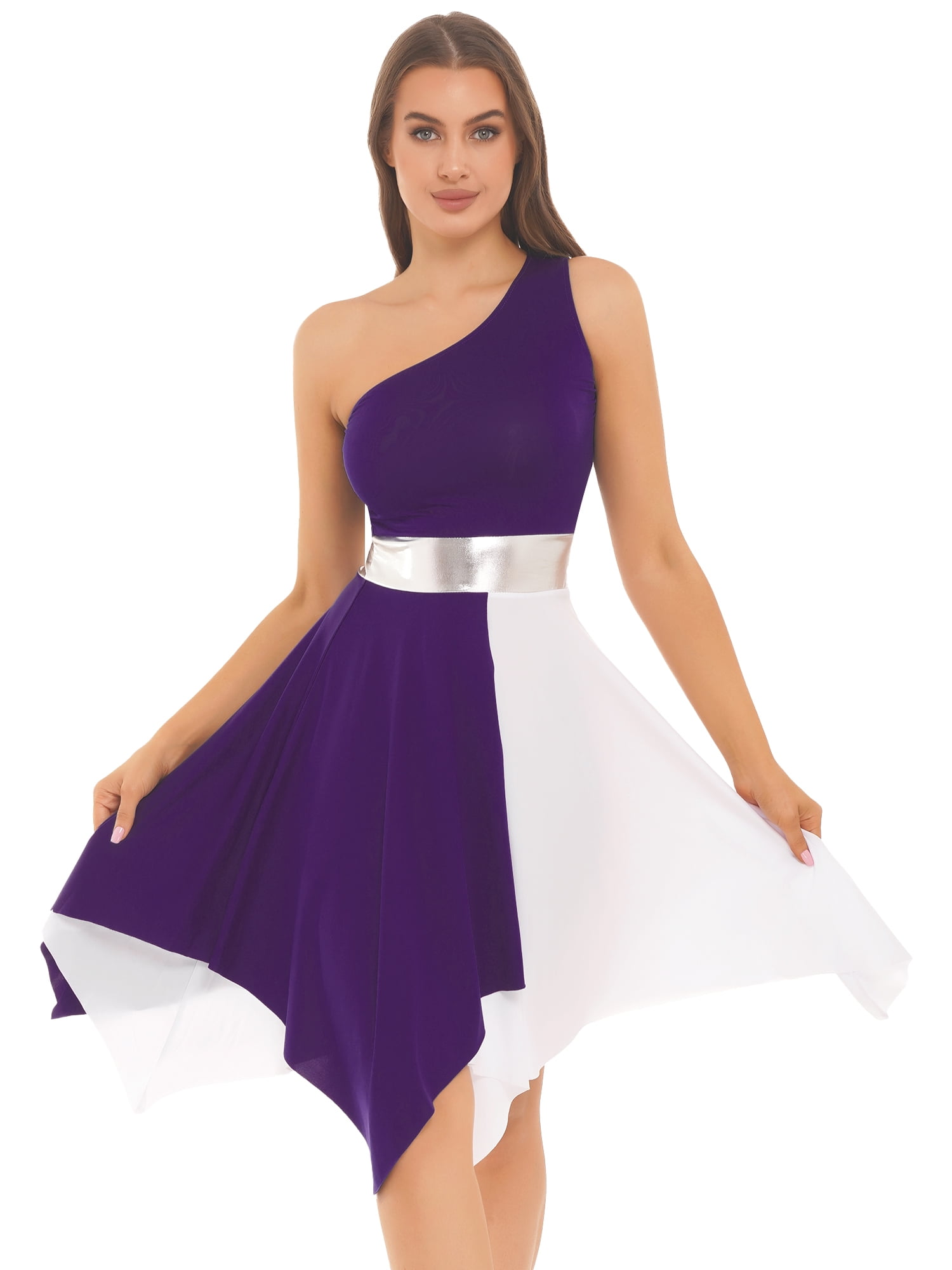 Traje De Danza Cristiana Mujer Linjinx Womens Liturgical Praise Dance Dress Color Block Long Sleeves Church Worship Lyrical Costume Worship Dance Wear For Women