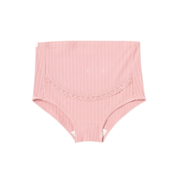 TiaoBug Women Maternity Panties Cotton Underwear Pregnancy Adjustable Waist Lingerie Briefs Underpants Pink 2XL