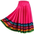 thumbnail image 1 of TiaoBug Women Mexican Flamenco Swing Long Skirt Spanish Full Circle Folklorico Dance Skirts Hot Pink 55cm XL, 1 of 2