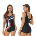 thumbnail image 1 of TiaoBug Women One Piece Swimsuits Sleeveless Athletic Jumpsuit Swimwear, 1 of 7