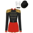 thumbnail image 1 of TiaoBug Women Ringmaster Lion Tamer Costume Tassel Circus Ringleader Bodysuit Jumpsuit Cosplay Outfits Black S, 1 of 7