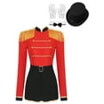 thumbnail image 1 of TiaoBug Women Ringmaster Lion Tamer Costume Tassel Circus Ringleader Bodysuit Jumpsuit Cosplay Outfits Red XXL, 1 of 7
