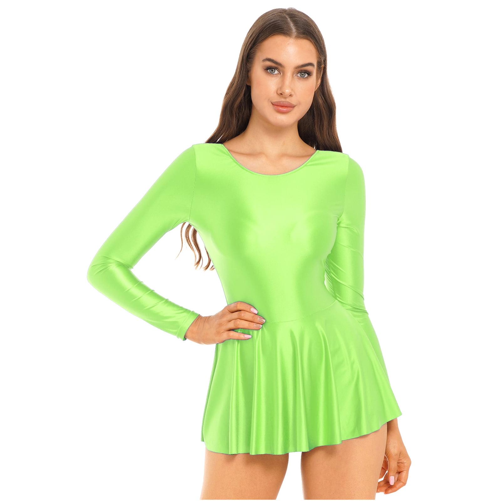 TiaoBug Women Summer Tunic Dress Long Sleeve Oil Glossy Casual Mini Dress with Built-in Panties Fluorescent Green L - Walmart.com TiaoBug Women Summer Tunic Dress Long Sleeve Oil Glossy Casual Mini Dress with Built-in Panties Fluorescent Green L - Walmart.com