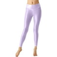 thumbnail image 1 of TiaoBug Women Workout Leggings High Waisted Gym Yoga Pants Shimmer Sem Sheer Tights Long Trousers Purple XL, 1 of 3