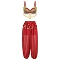 thumbnail image 1 of TiaoBug Women's Belly Dance Professional Outfits Indian Dancing Stage Performance Costume Red One Size, 1 of 7