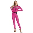 thumbnail image 1 of TiaoBug Women's Cop Costume Long Sleeve Full Body Jumpsuit Police Officer Fancy Dress Outfit Set Hot Pink S, 1 of 7
