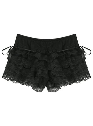 CHICTRY Women's Ruffled Pettipants Bloomers Lace Trim Knickers Panties  Lingerie Black One Size : Clothing, Shoes & Jewelry 