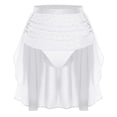 thumbnail image 1 of TiaoBug Women's Rhinestone Lyrical Ballet Dance Skirts Flowy Hem High Low Skirt Figure Skating Dancewear Bottoms White L, 1 of 5