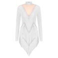 thumbnail image 1 of TiaoBug Women's Rhinestones Latin Dance Dress Long Sleeve Fringe Rumba Samba Tango Competition Costume White L, 1 of 5