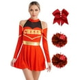 thumbnail image 1 of TiaoBug Women's School Musical Party Halloween Cheer Leader Costume Fancy Dress Uniform Outfit Red XL, 1 of 7