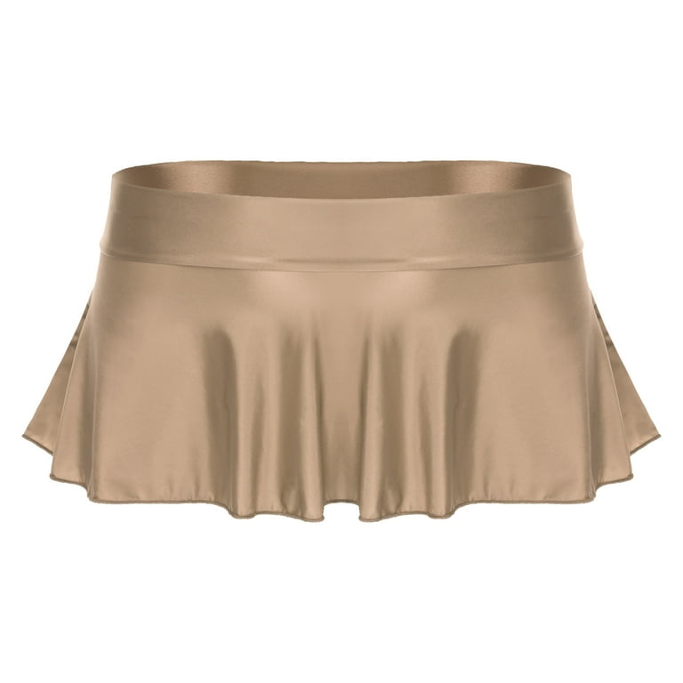【WOOHWA】24SS★ LILI FLARE SK TiaoBug Women's Shiny Glossy Flared Mini Skater Skirt Solid