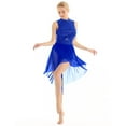 thumbnail image 1 of TiaoBug Women's Shiny Sequins Lyrical Dance Dress Halter Neck Sleeveless Leotard Ballet Dance Dress Blue X-Small, 1 of 7