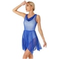 thumbnail image 1 of TiaoBug Women's Worship Praise Tunic Church Robe See-Through Glittery Dance Dress Dancewear Royal Blue L, 1 of 7