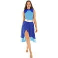 thumbnail image 1 of TiaoBug Womens Color Block Sleeveless Praise Dance Dress Sleeveless Tunics Liturgical Dancewear Blue S, 1 of 7