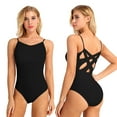 thumbnail image 1 of TiaoBug Womens Criss Cross Back Ballet Dance Leotard Camisole Gymnastic Bodysuit A Black L, 1 of 7