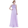 thumbnail image 1 of TiaoBug Womens Lace Chiffon Bridesmaid Maxi Dress Sleeveless Wedding Guest Party Evening Prom Gown Lavender 14, 1 of 7