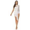 thumbnail image 1 of TiaoBug Womens Lace One Shoulder Lyrical Ballet Dress Mesh Split Tulle Skirt Ballerina Dance Costume White XL, 1 of 7