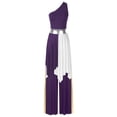thumbnail image 1 of TiaoBug Womens Liturgical Modern Dance Performance Outfits One Shoulder Sleeveless Dress and Pants Set Purple L, 1 of 7