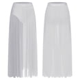 thumbnail image 1 of TiaoBug Womens Lyrical Dance Skirt Rhinestone Flowy Maxi Skirt with Briefs Contemporary Dancewear White XXL, 1 of 5