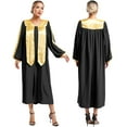 thumbnail image 1 of TiaoBug Womens Mens Choir Church Robe V-neck Long Sleeve Zipper Graduation Gown Black M, 1 of 7