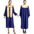 thumbnail image 1 of TiaoBug Womens Mens Choir Church Robe V-neck Long Sleeve Zipper Graduation Gown Blue XL, 1 of 7