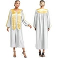 thumbnail image 1 of TiaoBug Womens Mens Choir Church Robe V-neck Long Sleeve Zipper Graduation Gown White L, 1 of 6