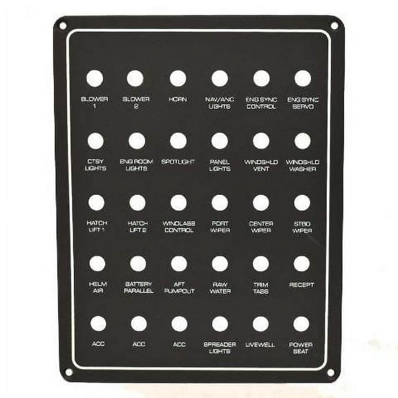 Tiara Boat Blank Switch Panel S2-325905 | 9 x 7 Inch Black Aluminum