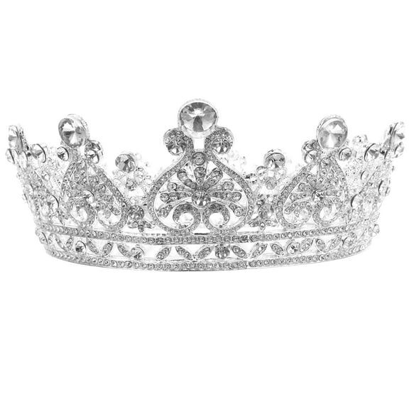 TOYMYTOY Elegant Silver Tiara Crown for Wedding Engagement with Durable Crystal Design