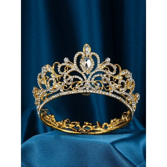 Tiara Crown for Women Girls, Crowns Tiaras Hair Accessories for Birthday Wedding Prom Bridal Party Halloween Costume Christmas G (Golden)