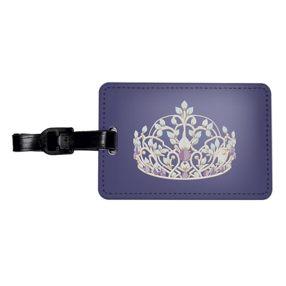 Tiara Princess Queen Royalty Faux Leather Travel Luggage Tag