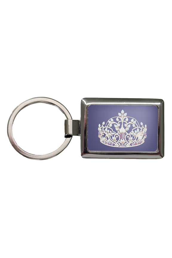 Tiara Princess Queen Royalty Metal Rectangle Keychain