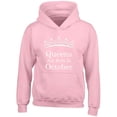 thumbnail image 1 of Tiara Queens Are Born In October Light Pink Sweatshirt Hoodie Birthday Small, 1 of 2