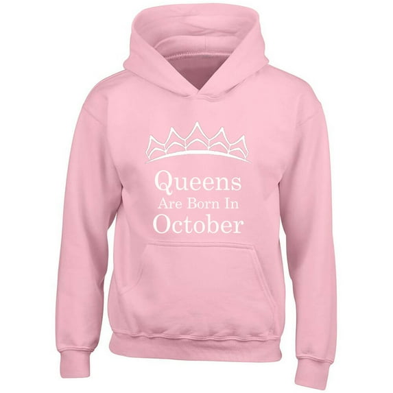 Tiara Queens Are Born In October Light Pink Sweatshirt Hoodie Birthday Small