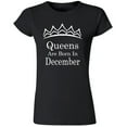 thumbnail image 1 of Tiara White Queens Are Born In December T-Shirt Lady Tee Birthday Gift Women Outfit Color Black X-Large, 1 of 2