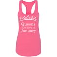 thumbnail image 1 of Tiara White Queens Are Born In January Tank Top Birthday Gift Lady Tee Color Pink Large, 1 of 2