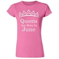 thumbnail image 1 of Tiara White Queens Are Born In June T-Shirt Lady Tee Birthday Gift Women Outfit Color Pink X-Large, 1 of 2