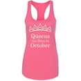 thumbnail image 1 of Tiara White Queens Are Born In October Tank Top Birthday Tank Color Pink X-Large, 1 of 2